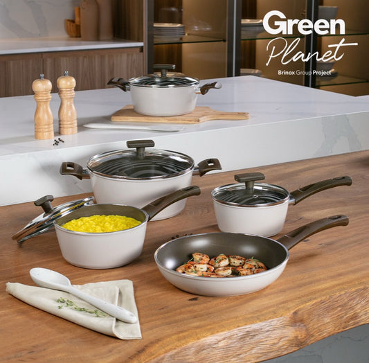 Jogo De Panelas Ceramic Life Organika Nata 5 Peças - Brinox
