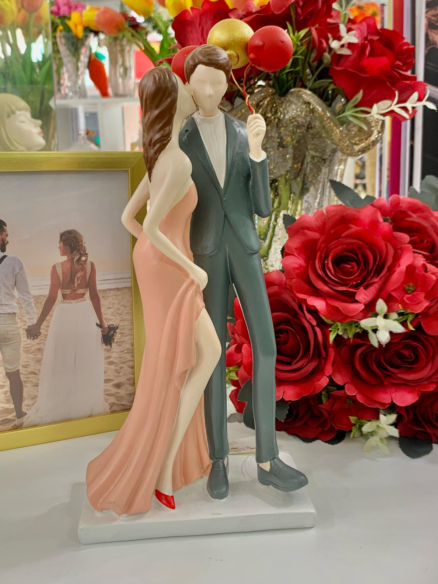 Escultura Casal Decorativo Em Resina 31cm-WOLFF