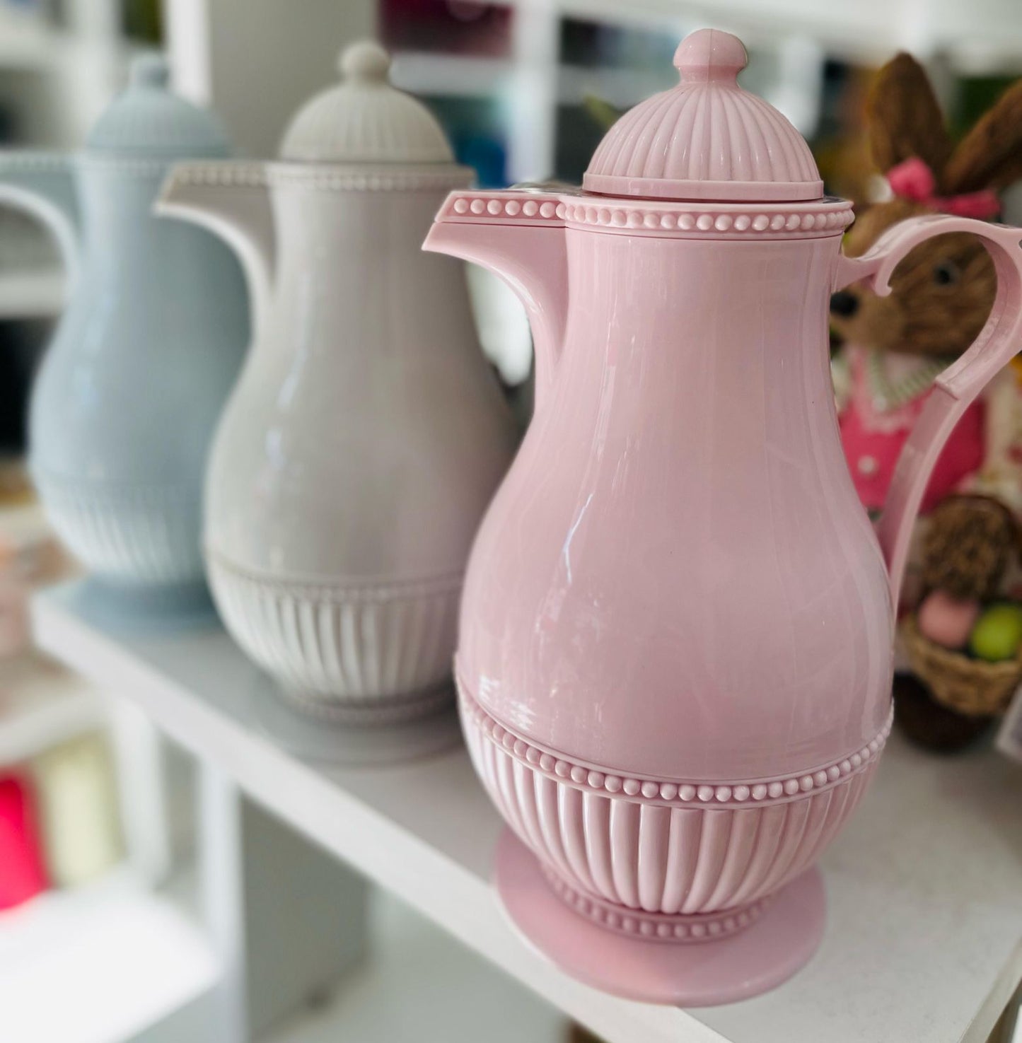 Garrafa Térmica VINTAGE Cinza, Azul e Rosa - 1 Litro LYOR