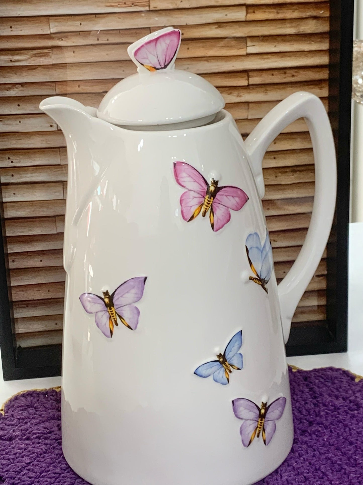 Garrafa Térmica Borboleta P/ Café Chá Porcelana Wolff 900ml