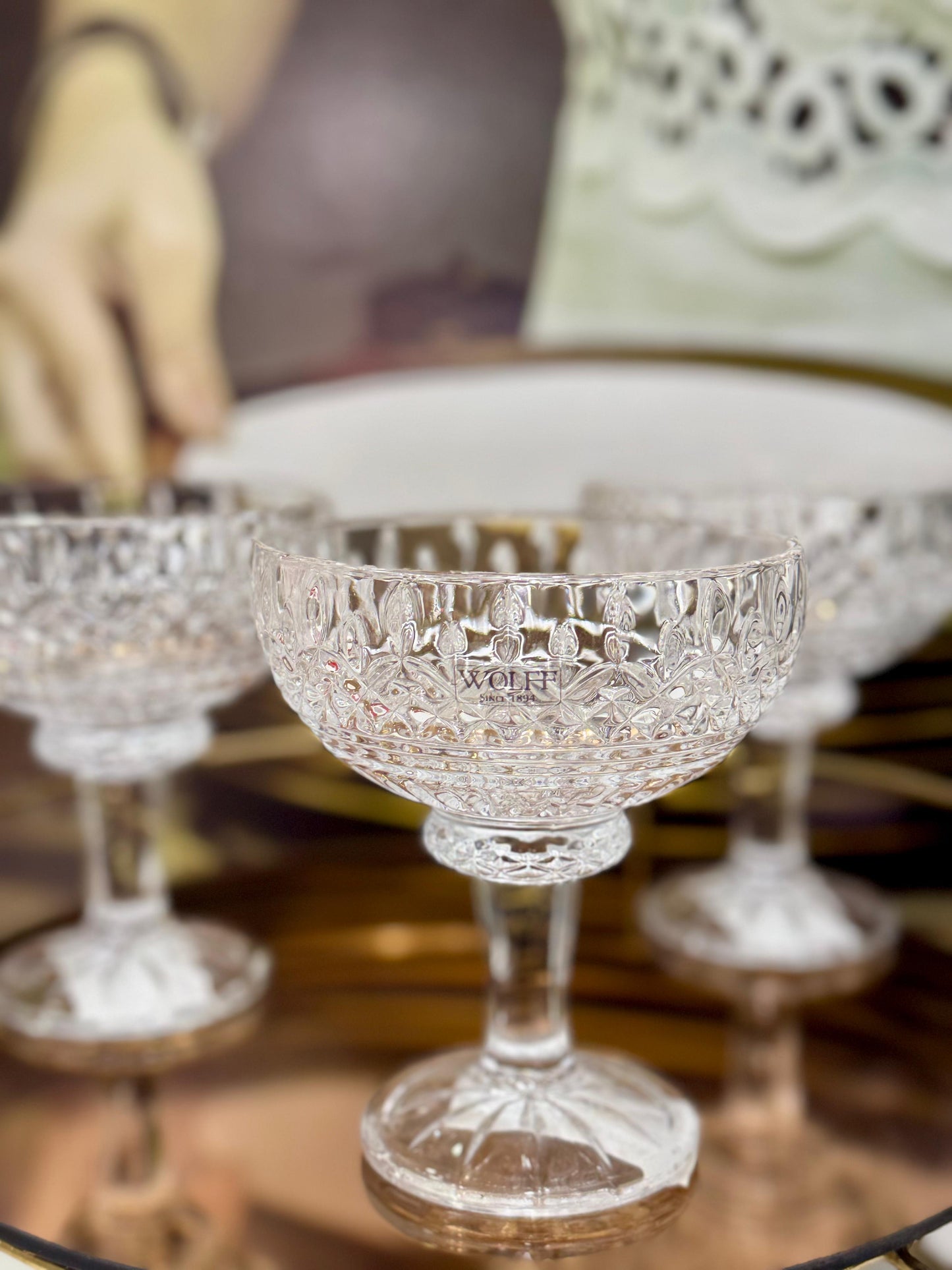 Cj 6 taças em cristal de chumbo p/sobremesa Queen 260ml - Wolff