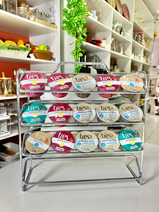 Organizador Para Cápsulas De Café - Compatível Três Corações, Future,  Aço Carbono Cromado 24x24x9cm