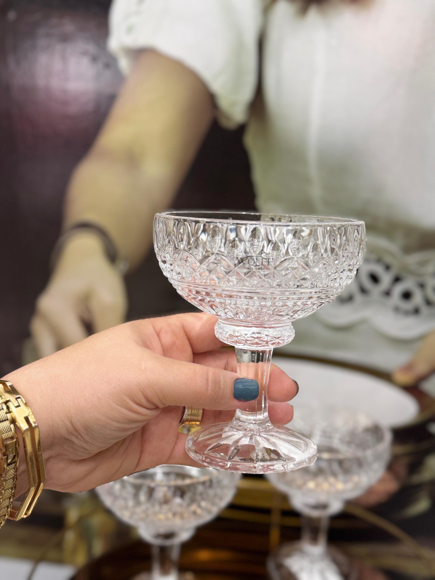 Cj 6 taças em cristal de chumbo p/sobremesa Queen 260ml - Wolff