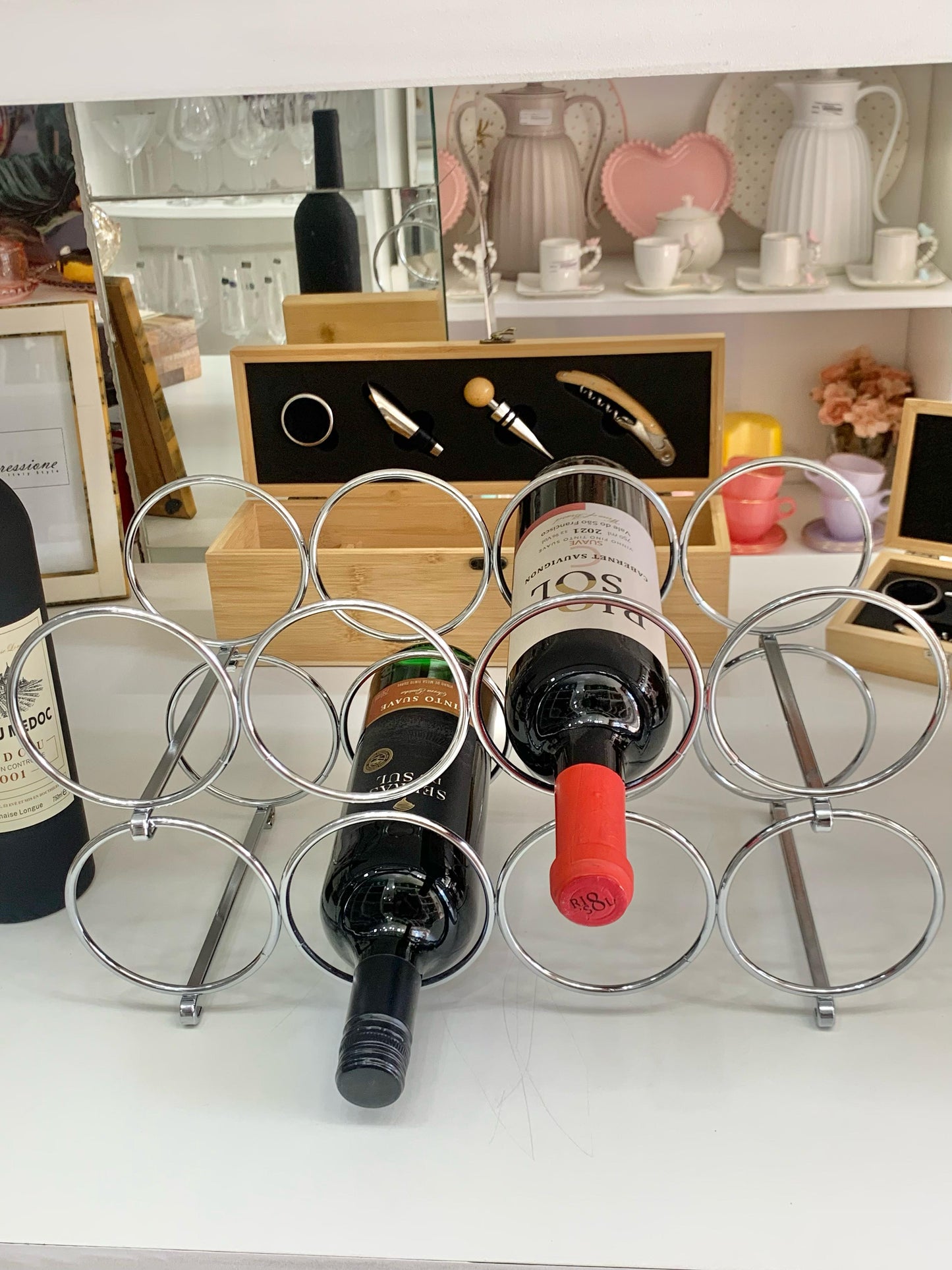 Adega Empilhável Porta 8 Garrafas Vinho Aço 2 Unidade Future Aço Inoxidável