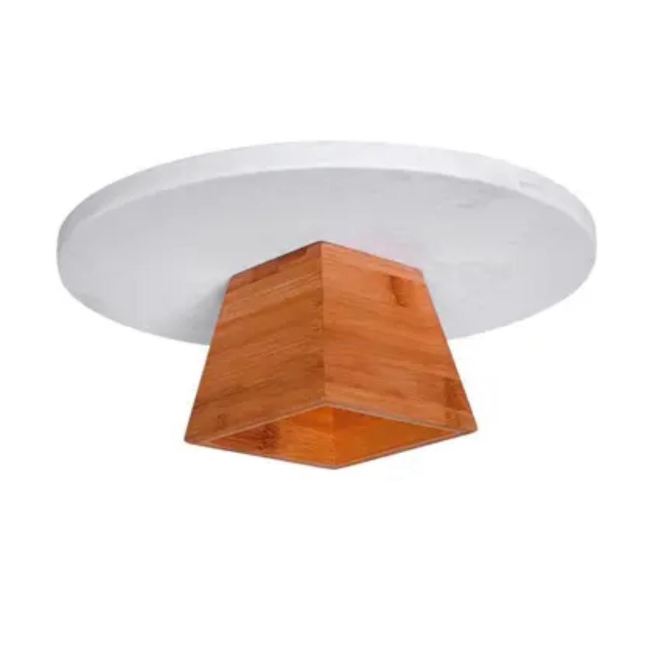 Prato Para Bolo Em Mármore Com Pé Em Bambu Mimo Style