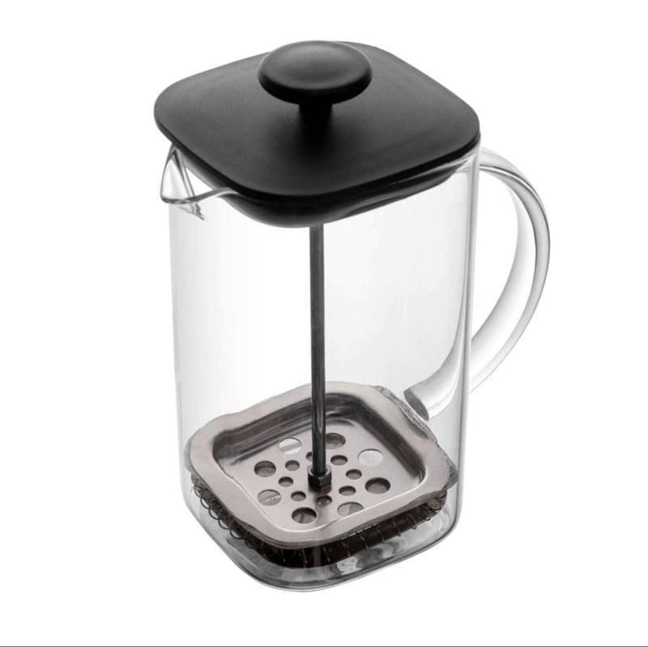 Prensa Francesa de Vidro Borossilicato e Tampa de Plástico Preta 600ml - Lyor