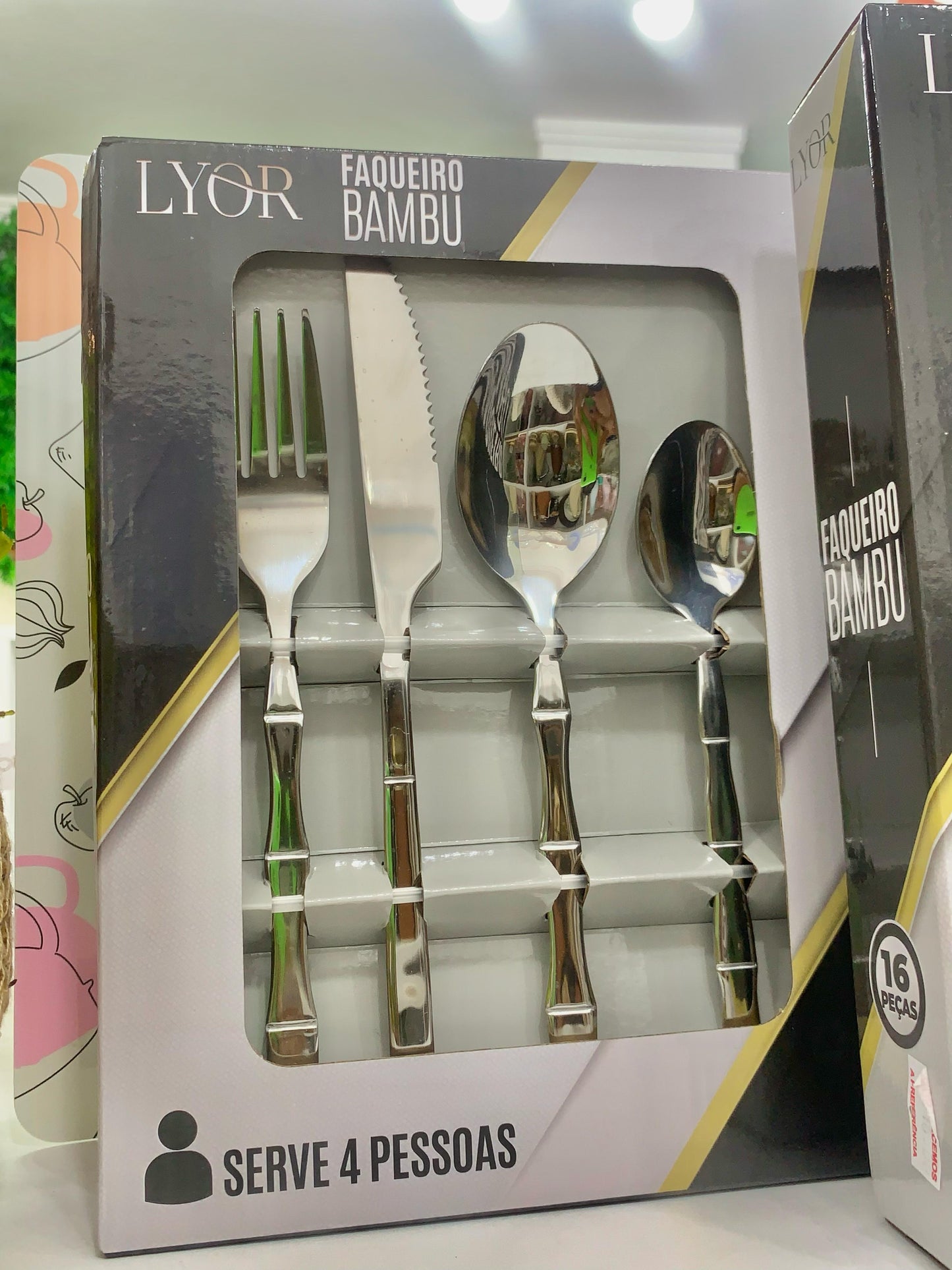 Faqueiro 16 Peças De Aço Inox Bambu Elegant - Lyor