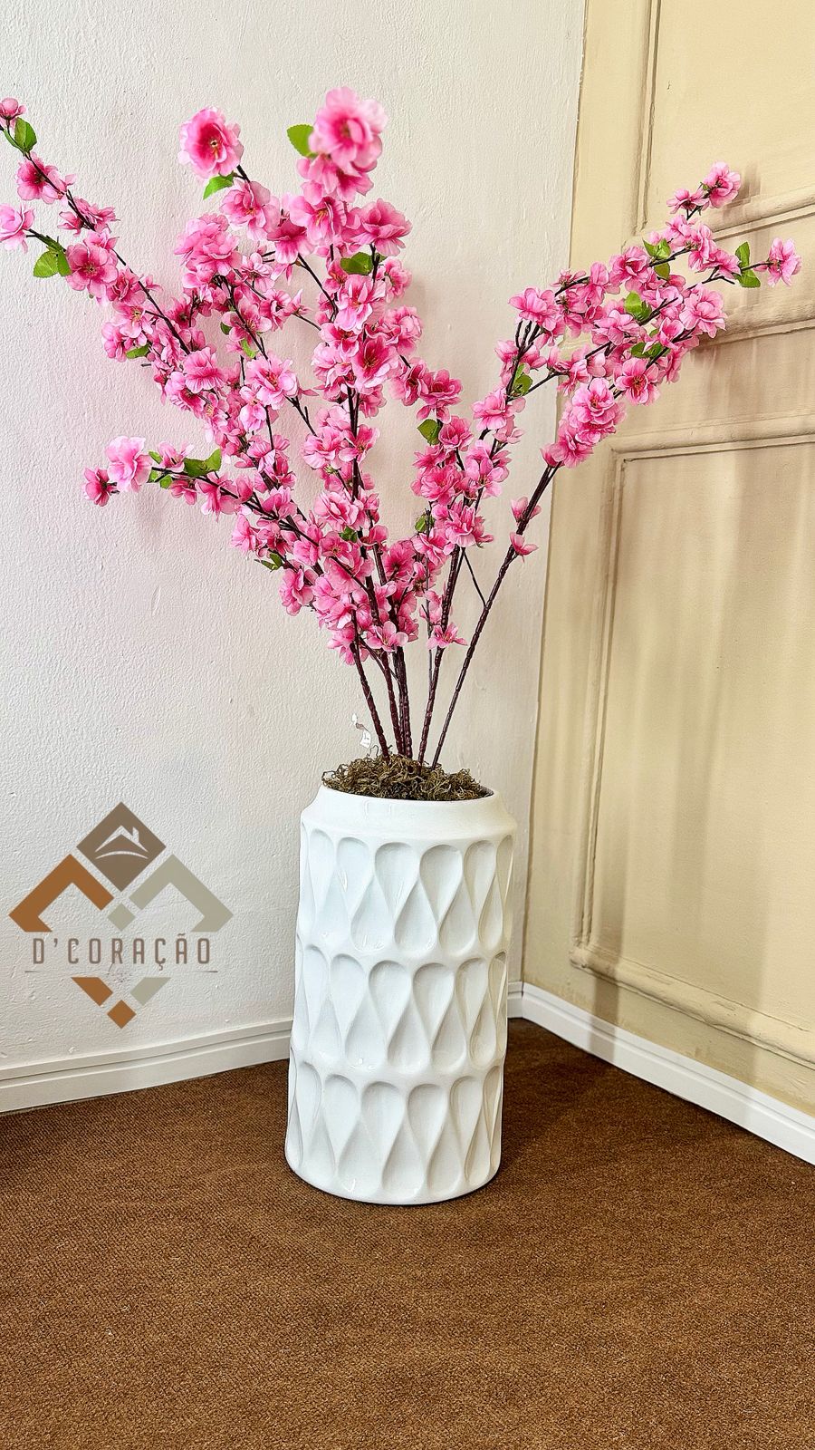 VASO QUARTZ BRANCO 42X32CM