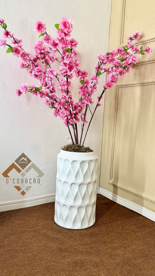 VASO QUARTZ BRANCO 42X32CM