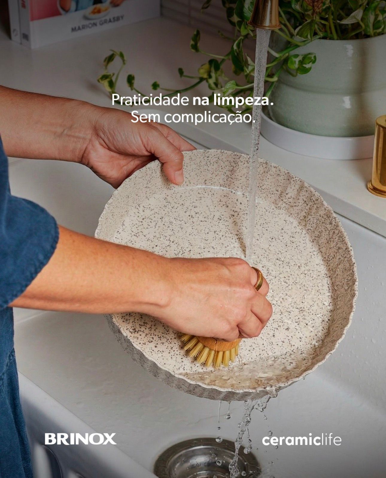 Forma Quiche Brinox Ceramic Life Bakeware 24cm 4,2cm Vanilla
