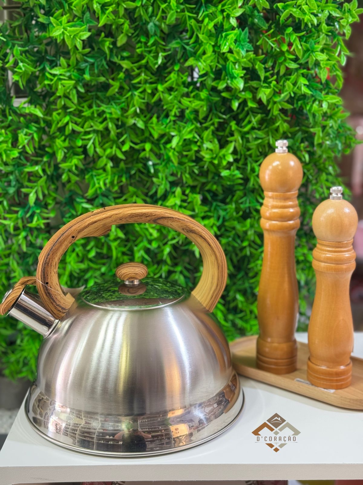 Chaleira em inox com alça de bambu 3 litros Mimo Style
