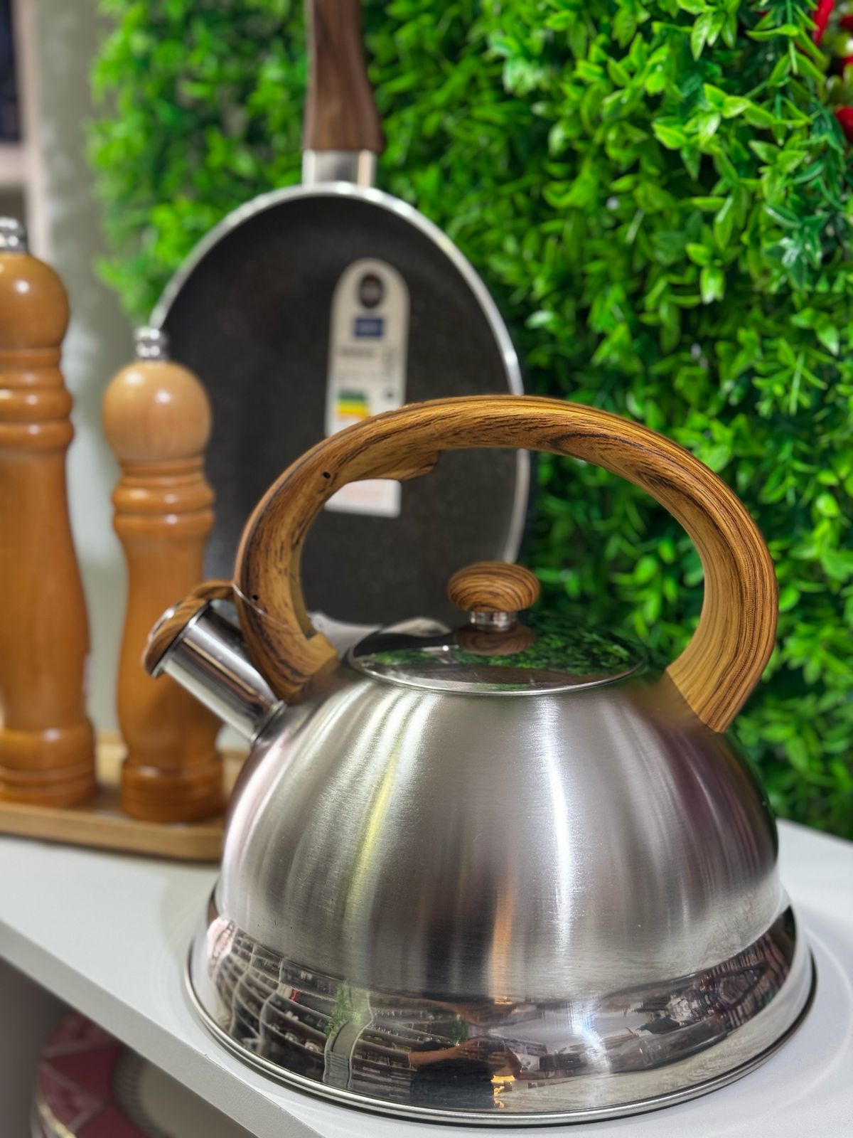 Chaleira em inox com alça de bambu 3 litros Mimo Style