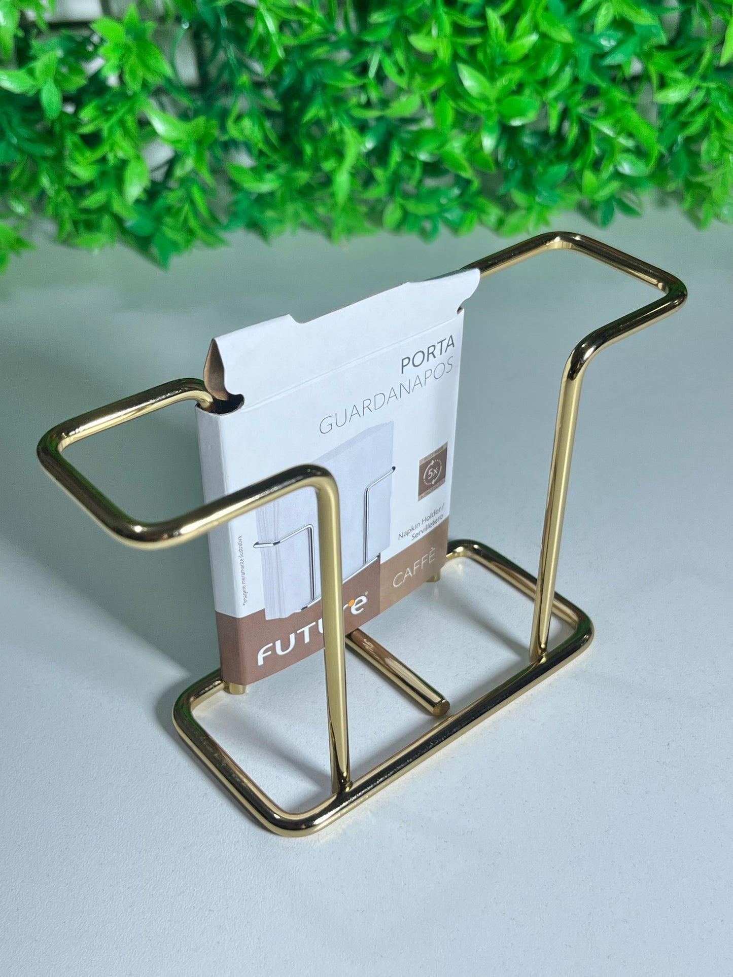 Porta Guardanapo Aço Dourado Cantinho Café Mesa Posta Future