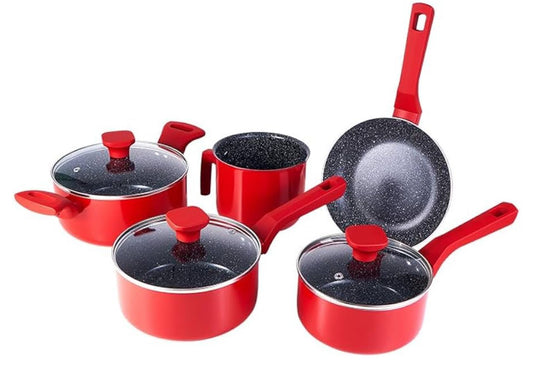 Mimo Style Conjunto de 5 panelas indução Pratic Cook Red