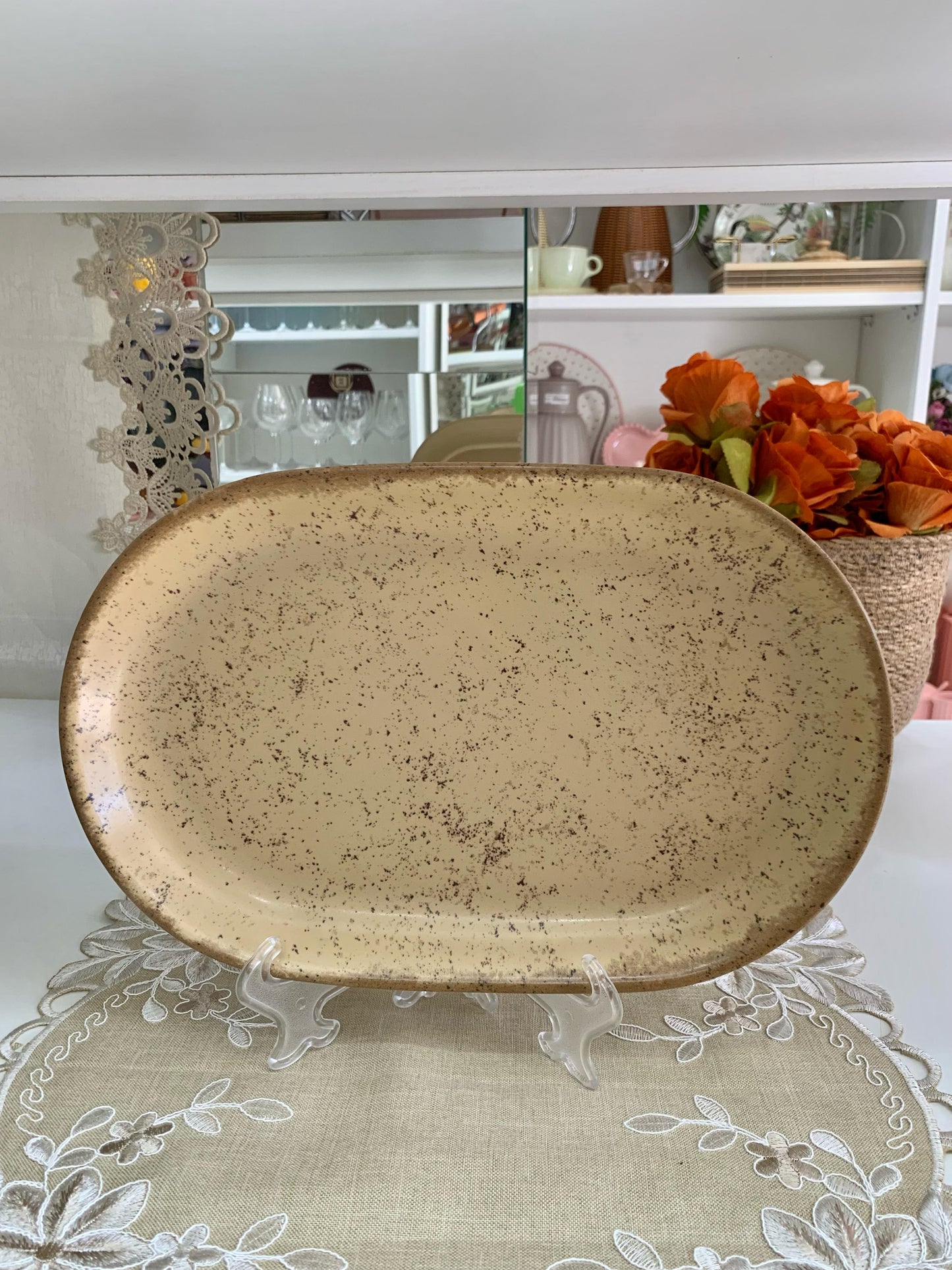 Travessa em cerâmica linha Organic Colors bege Alleanza