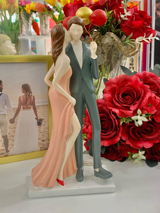 Escultura Casal Decorativo Em Resina 31cm-WOLFF