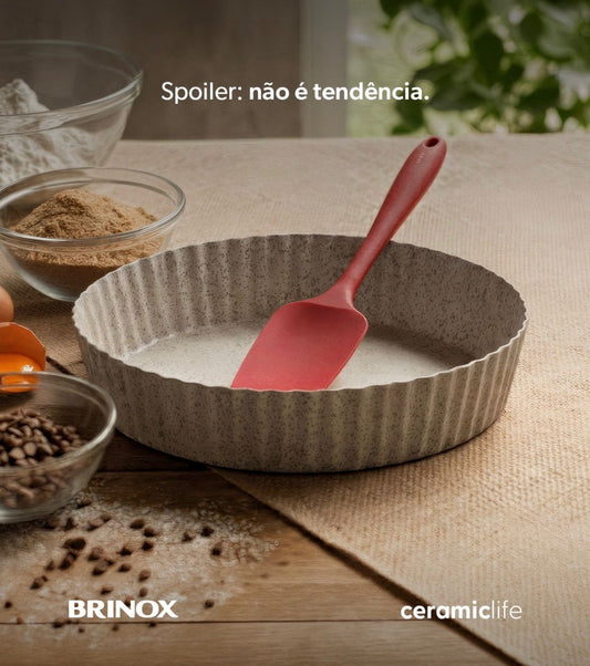 Forma Quiche Brinox Ceramic Life Bakeware 24cm 4,2cm Vanilla