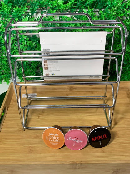 Suporte Porta 32 Cápsulas Café Dolce Gusto Cromado Future