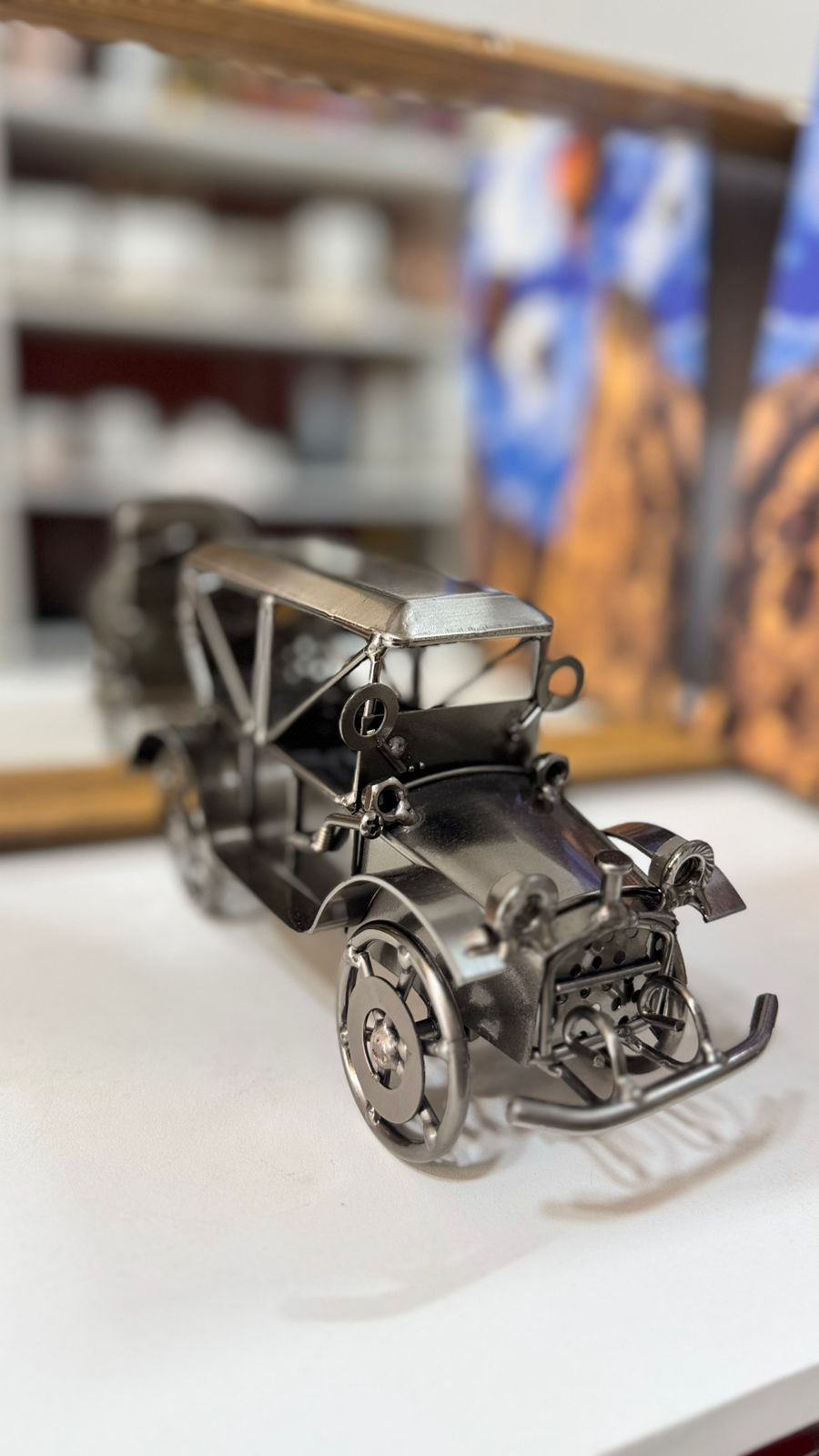 CARRO RETRÔ DECORATIVO EM METAL 20X8X11CM