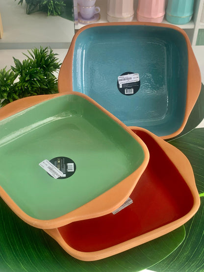 Travessa Aldeia Cerâmica Com Alça 15l 23x6,5cm - L'hermitage