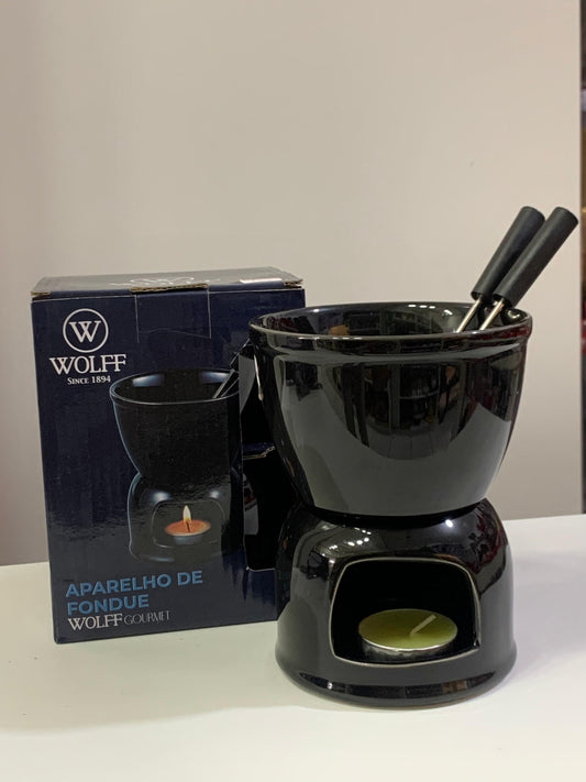 Aparelho de Fondue 6 Peças para Duas Pessoas Preto 400ml - Wolff