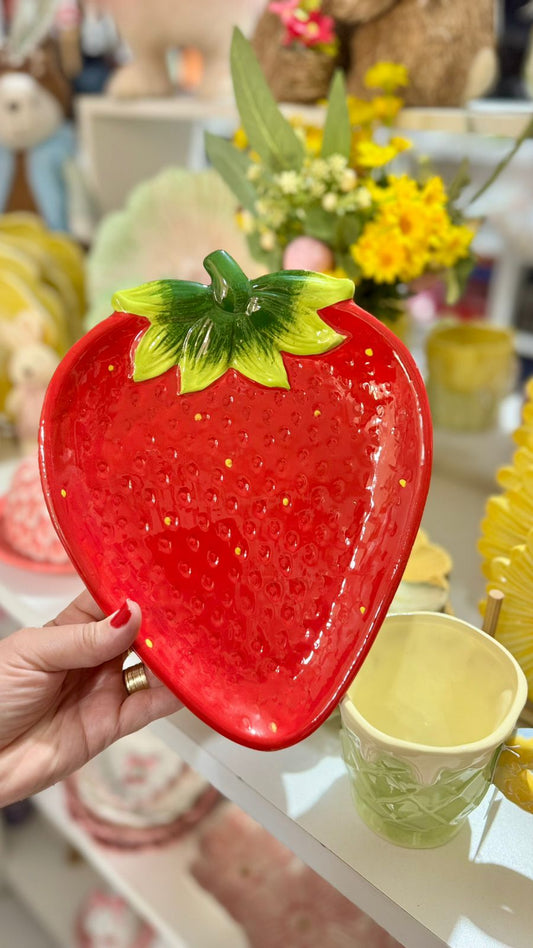 PRATO EM CERAMICA MORANGO 26CM
