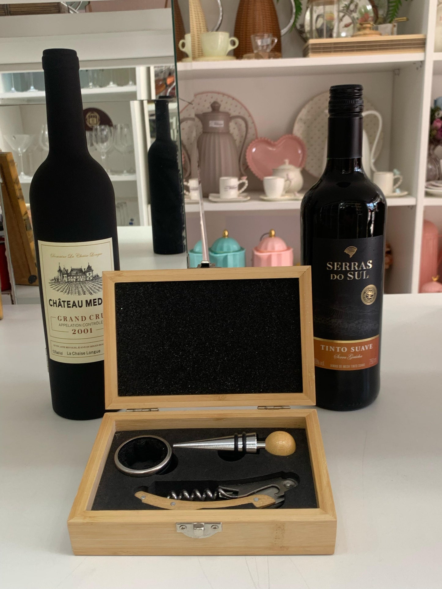 Conjunto De Acessórios Para Vinho 3 Peças Estojo Mimo Style