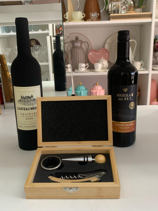 Conjunto De Acessórios Para Vinho 3 Peças Estojo Mimo Style