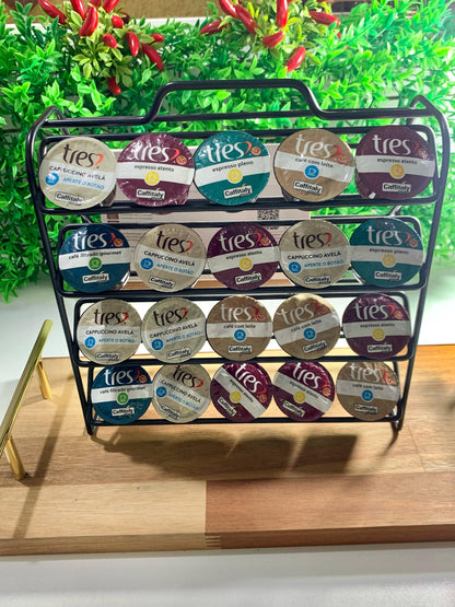 Suporte Porta 40 Cápsulas Café TRÊS CORAÇÕES / Preto Expresso 24CM