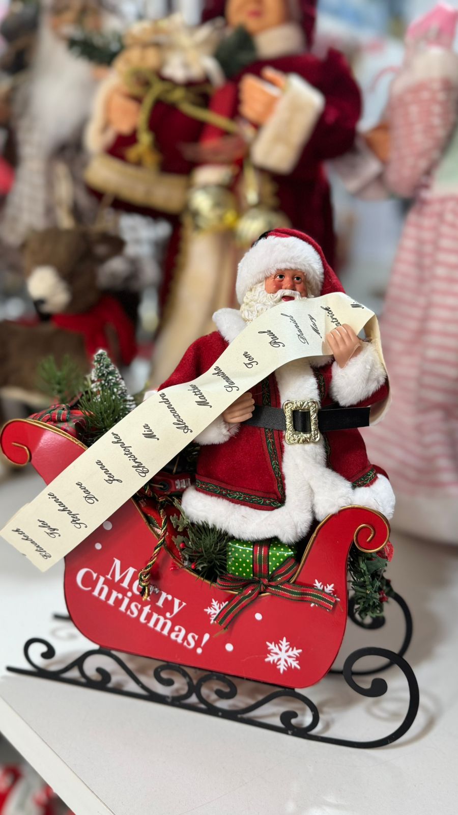 PAPAI NOEL COM TRENO COLORIDO 32,5CM