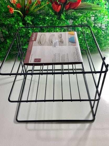 Organizador Quadrado 3 Níveis Preto Fosco - FUTURE