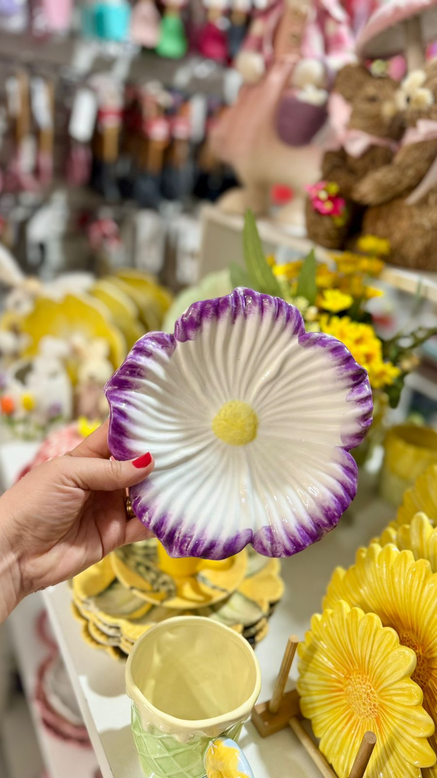 PRATO EM CERAMICA (FLOR DECORATIVA LILAS) 4X21,5X21,5CM  florarte