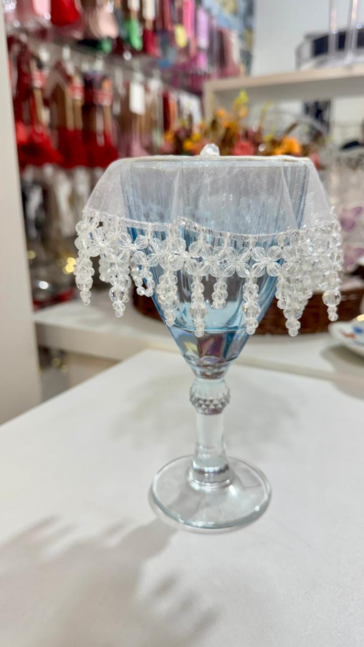 COBRE TAÇA EM PEDRARIA CRISTAL RAINBOW 14CM