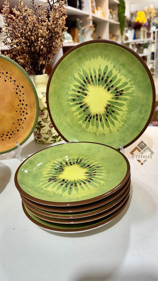 PRATO SOBREMESA ALLEANZA 20CM LINHA FRUTAS KIUI