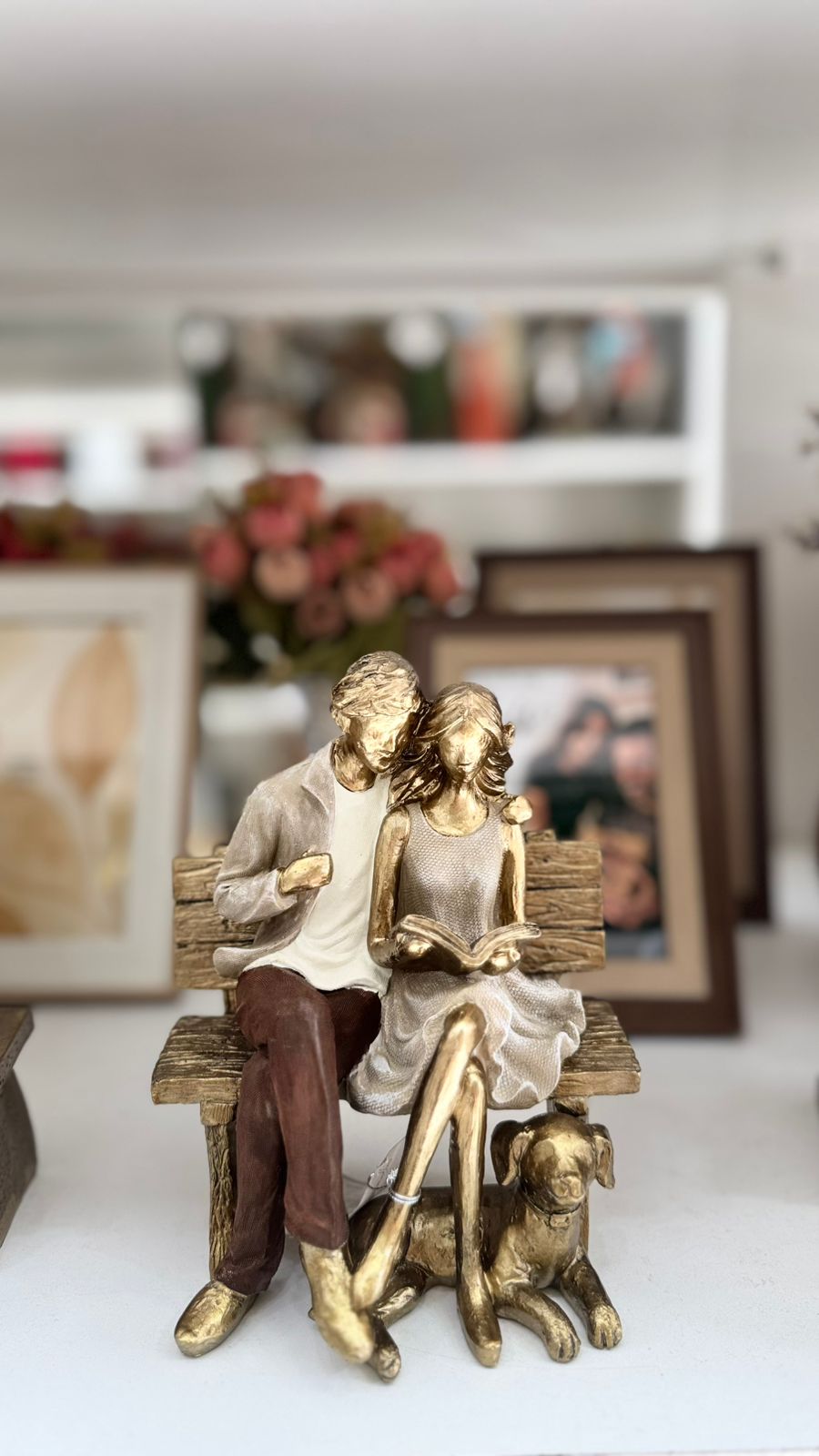 CASAL COM PET DECORATIVO 15X10X18CM  RESINA MABRUK