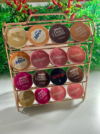 Suporte Porta 32 Cápsulas Café Dolce Gusto Cobre Rose Future