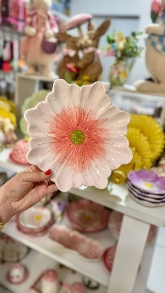 PRATO PARA DECORAR E SERVIR (ROSA)  24,5CM