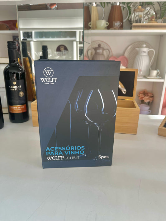 Conjunto Acessórios para Vinho 5 Peças Wolff