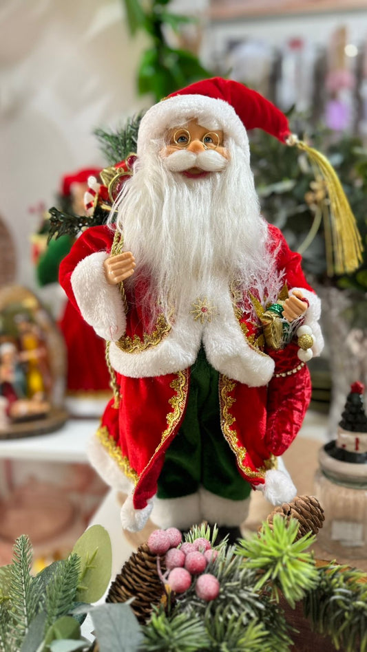 PAPAI NOEL 45CM  FLORART TÉCIDO E PLÁSTICO