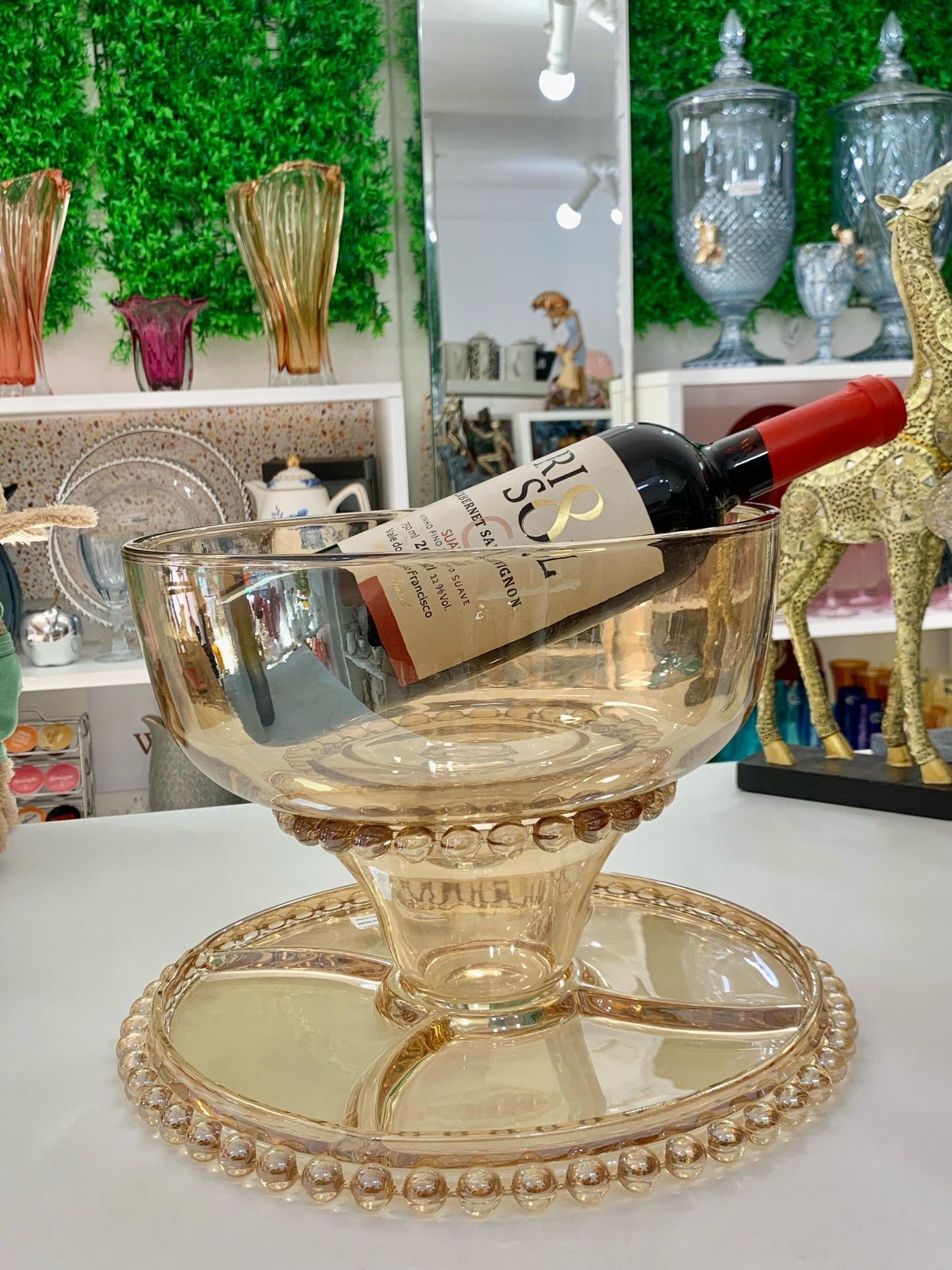 Prato Para Bolo Pearl Cristal Âmbar 31cm x 25cm – Wolff