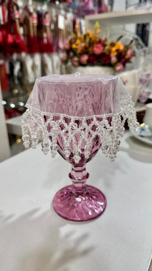 COBRE TAÇA EM PEDRARIA CRISTAL RAINBOW 14CM