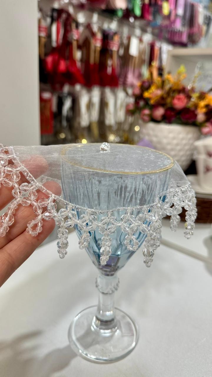 COBRE TAÇA EM PEDRARIA CRISTAL RAINBOW 14CM