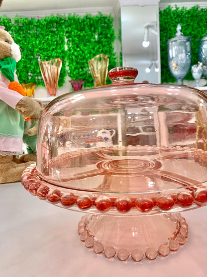 Prato Para Bolo Pearl Cristal Rosa 31cm x 25cm – Wolff