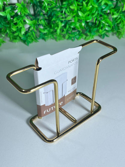 Porta Guardanapo Aço Dourado Cantinho Café Mesa Posta Future