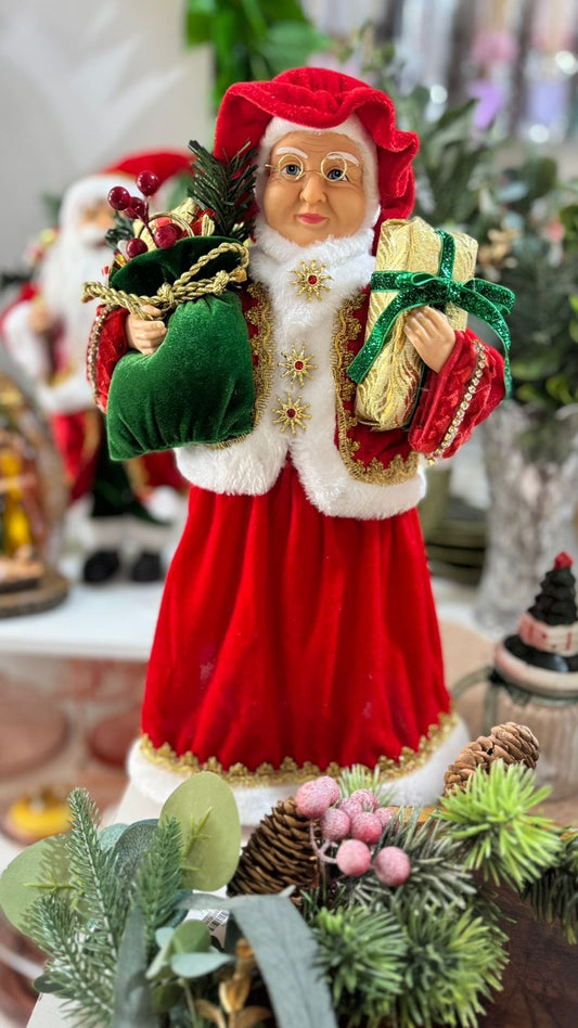 MAMÃE NOEL  45CM  FLORART TECIDO E PLÁSTICO