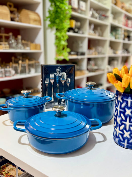 CONJUNTO 3 CAÇAROLAS COM INDUÇÃO ALMAFI BLU